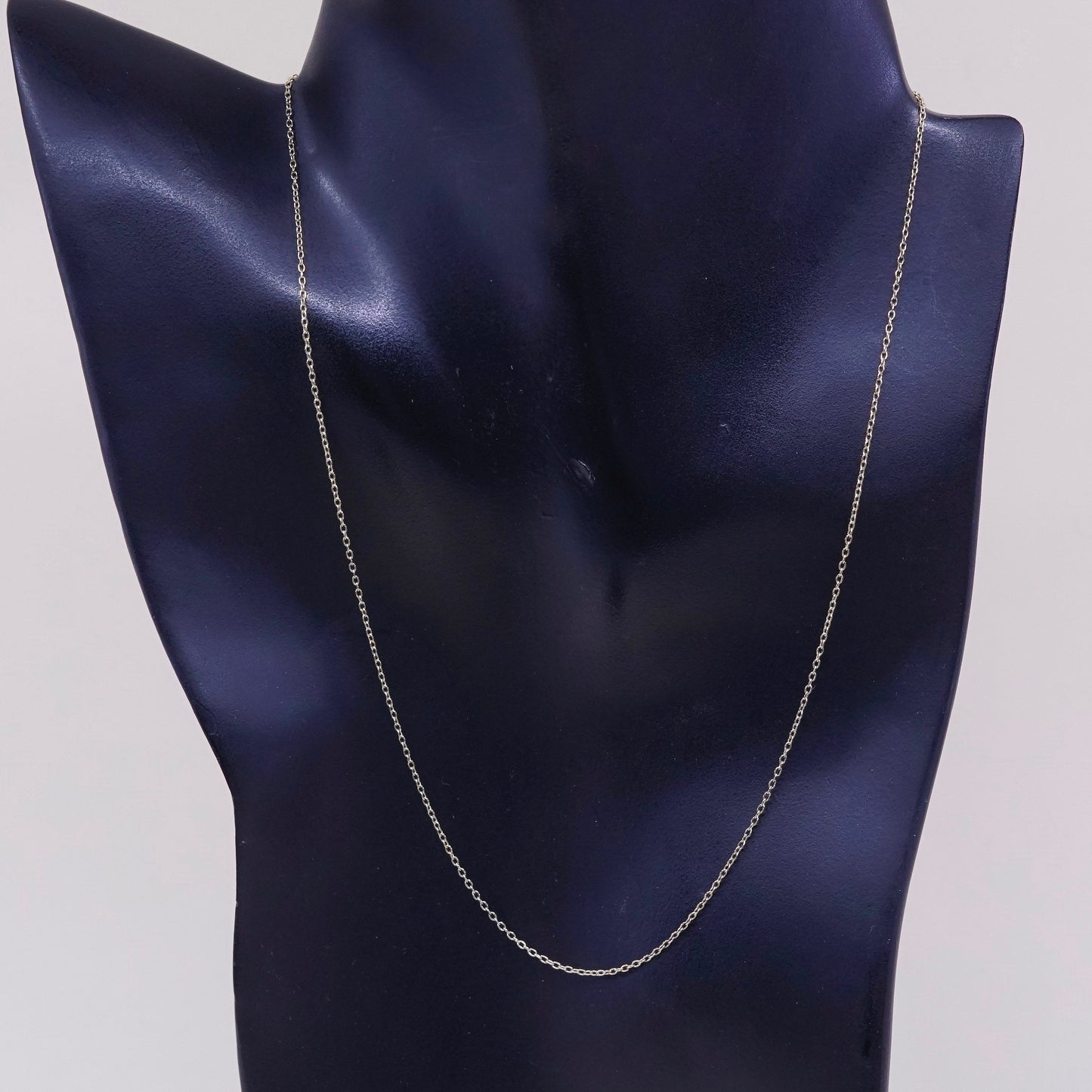 18”, 1mm, vintage vermeil gold over Sterling silver necklace, 925 circle chain