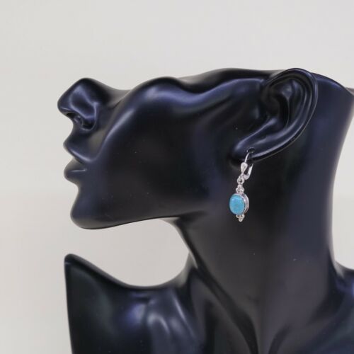 Vtg handmade Sterling Silver earrings, Southwestern 925 Turquoise Dangles