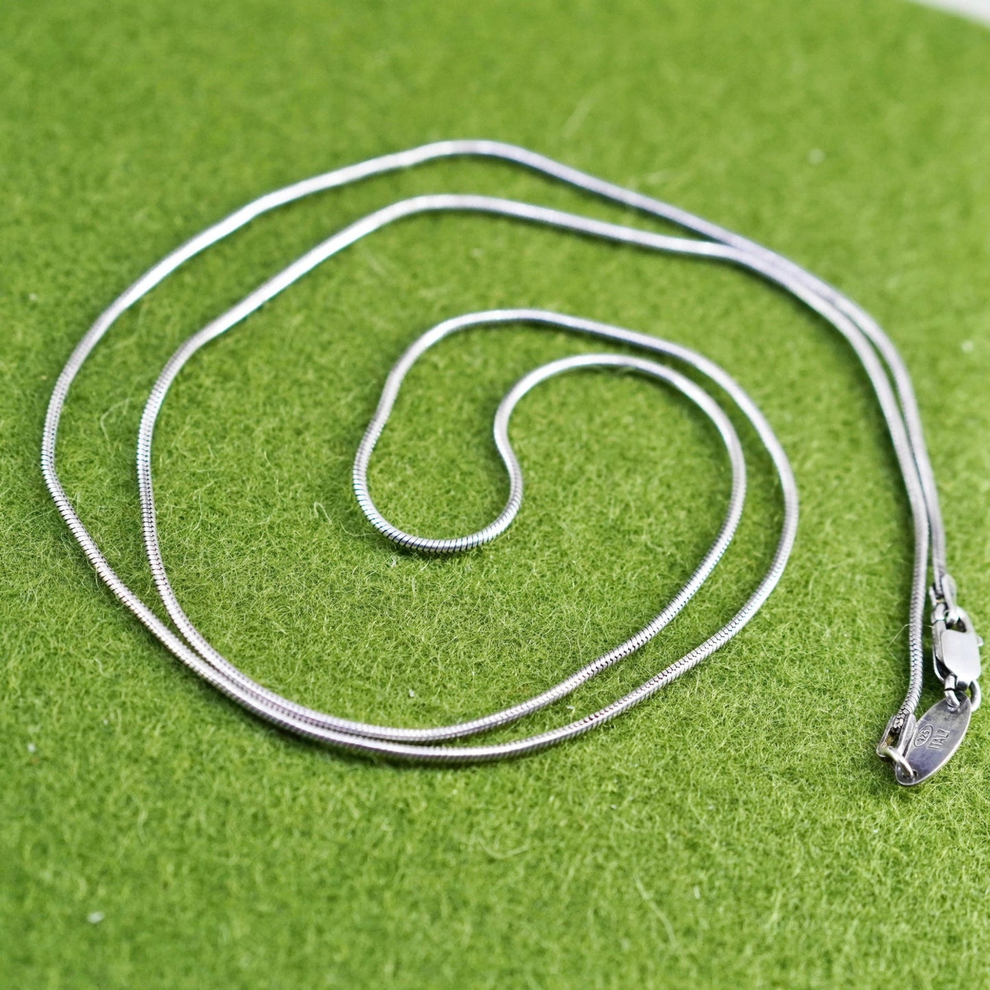 24”, 1mm, Vintage Paolo Rambo sterling silver snake chain, Italy 925 necklace