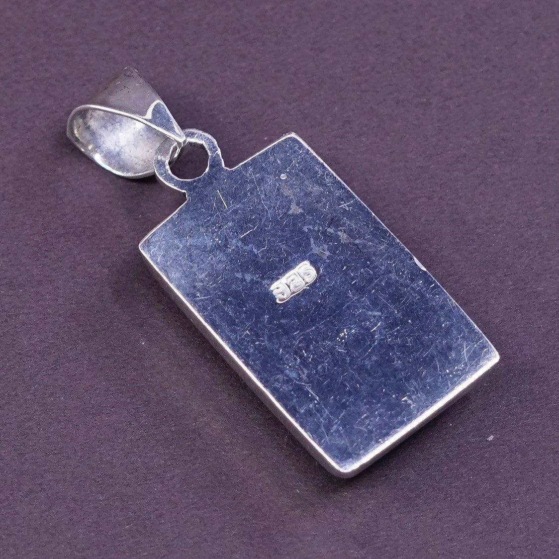 VTG silpada Sterling silver pendant w/ square turquoise N colorful gemstone