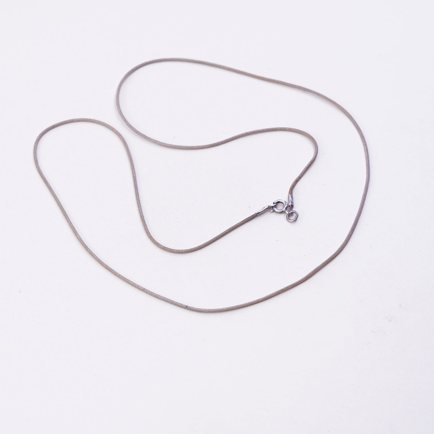 27”, 1mm, Vintage linen thread chain, necklace with sterling 925 silver clasp