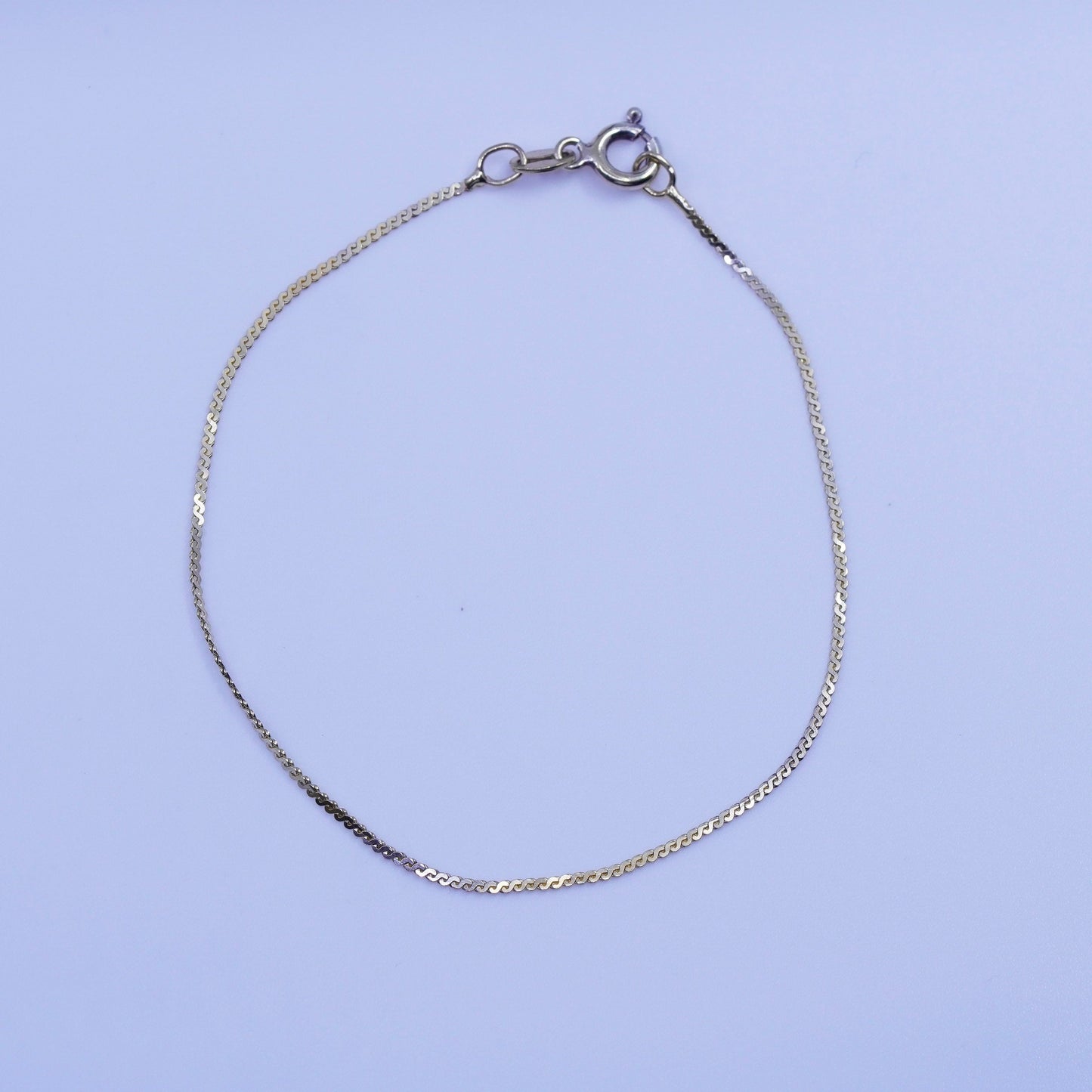 7.25”, Vintage Italy vermeil gold Sterling 925 silver bracelet, s link chain