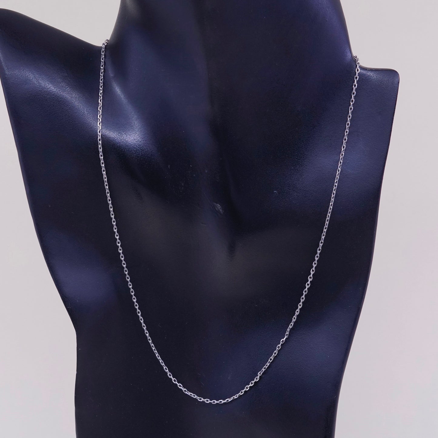 18”, 1mm, Vintage sterling silver circle chain, Italy 925 necklace