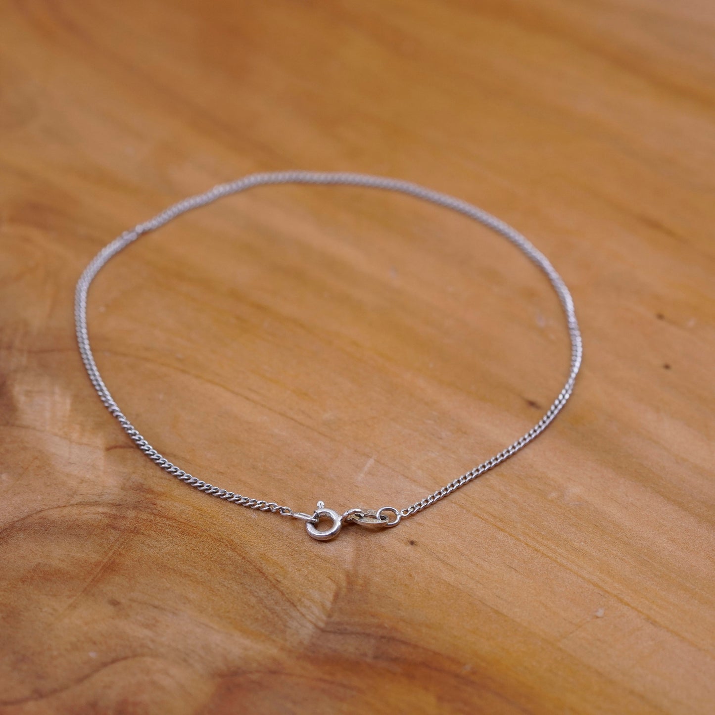 9.25”, Vintage milor sterling silver handmade anklet, 925 curb chain
