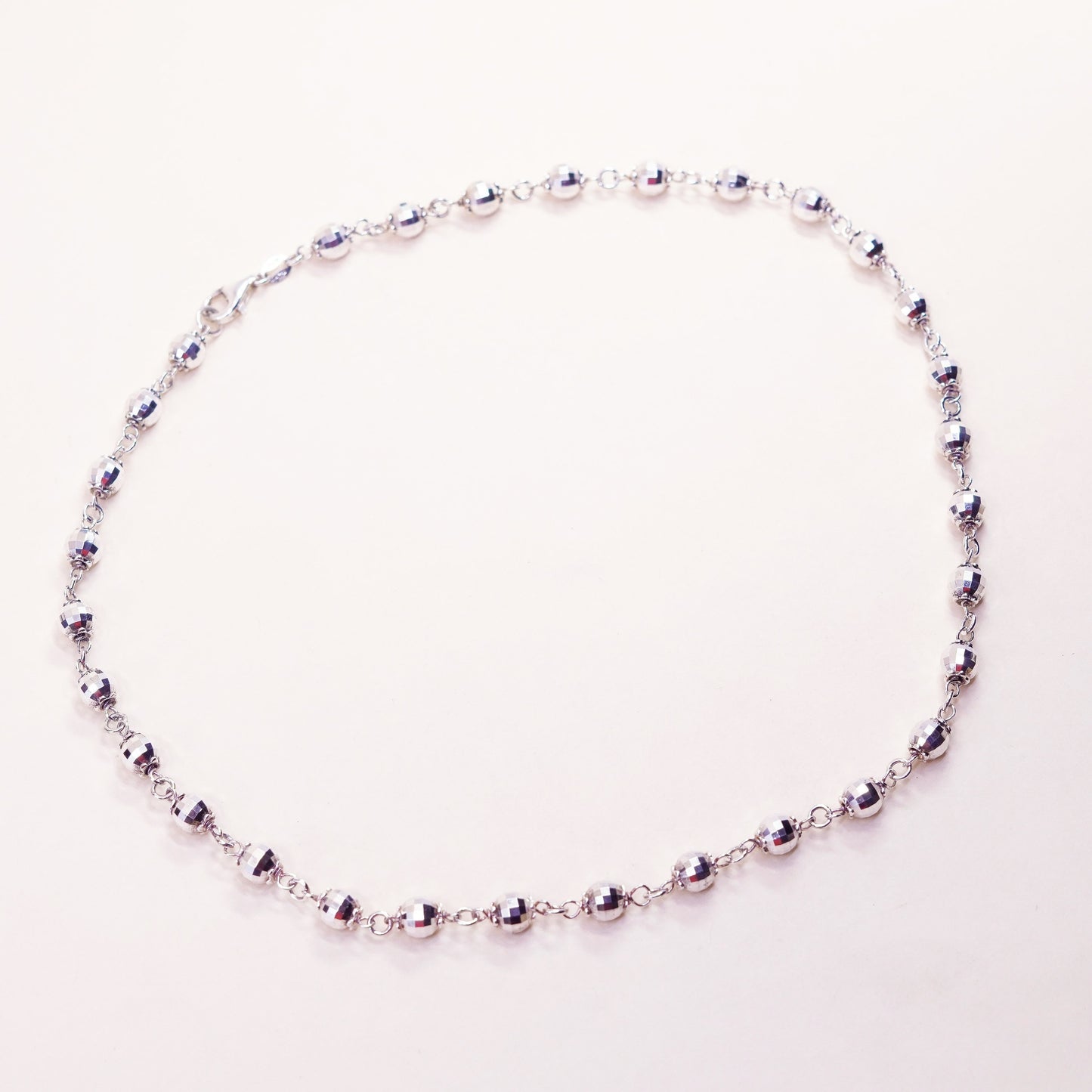 20”, Italy Milor Sterling silver necklace, Italy 925 fine silver beads chain