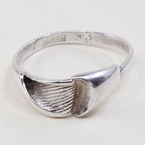 Size 6.5, Vtg Sterling Silver Handmade Ring, Mexico 925 Modern Minimalist Band