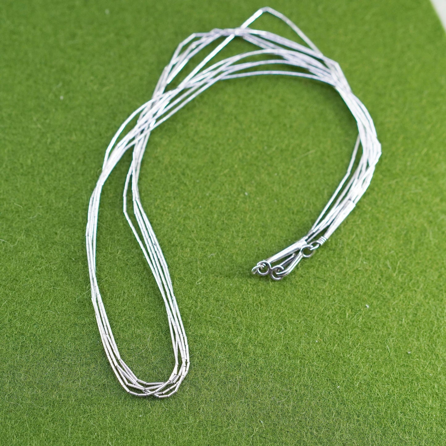 18”, liquid Sterling silver necklace, Native American 925 liquid silver chain