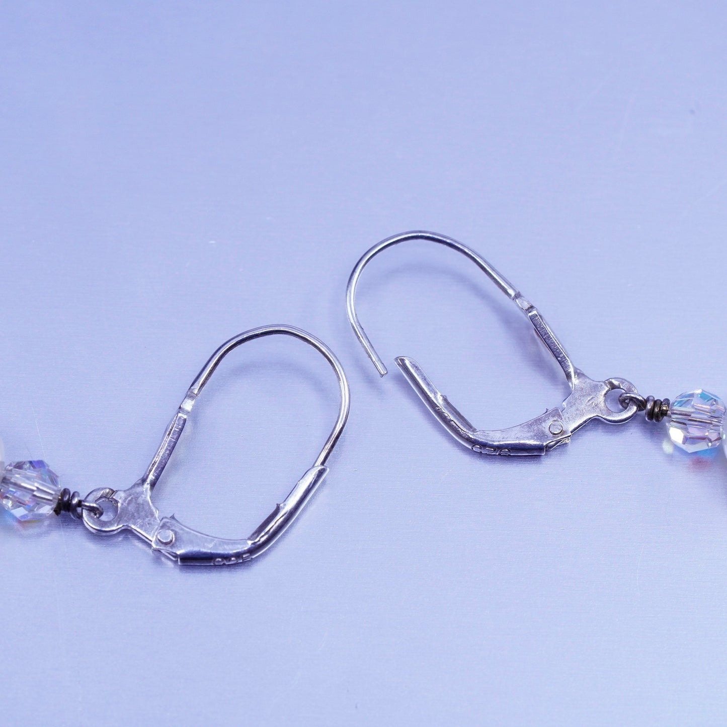 Vintage Sterling 925 silver handmade earrings with pearl