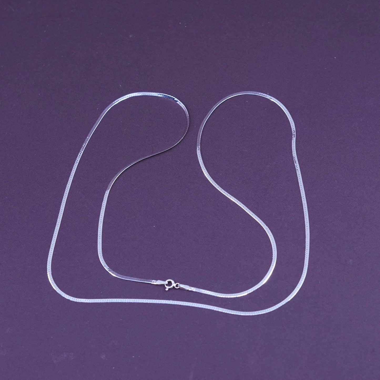 30”, 2mm, vintage Italian Sterling silver herringbone chain, 925 necklace