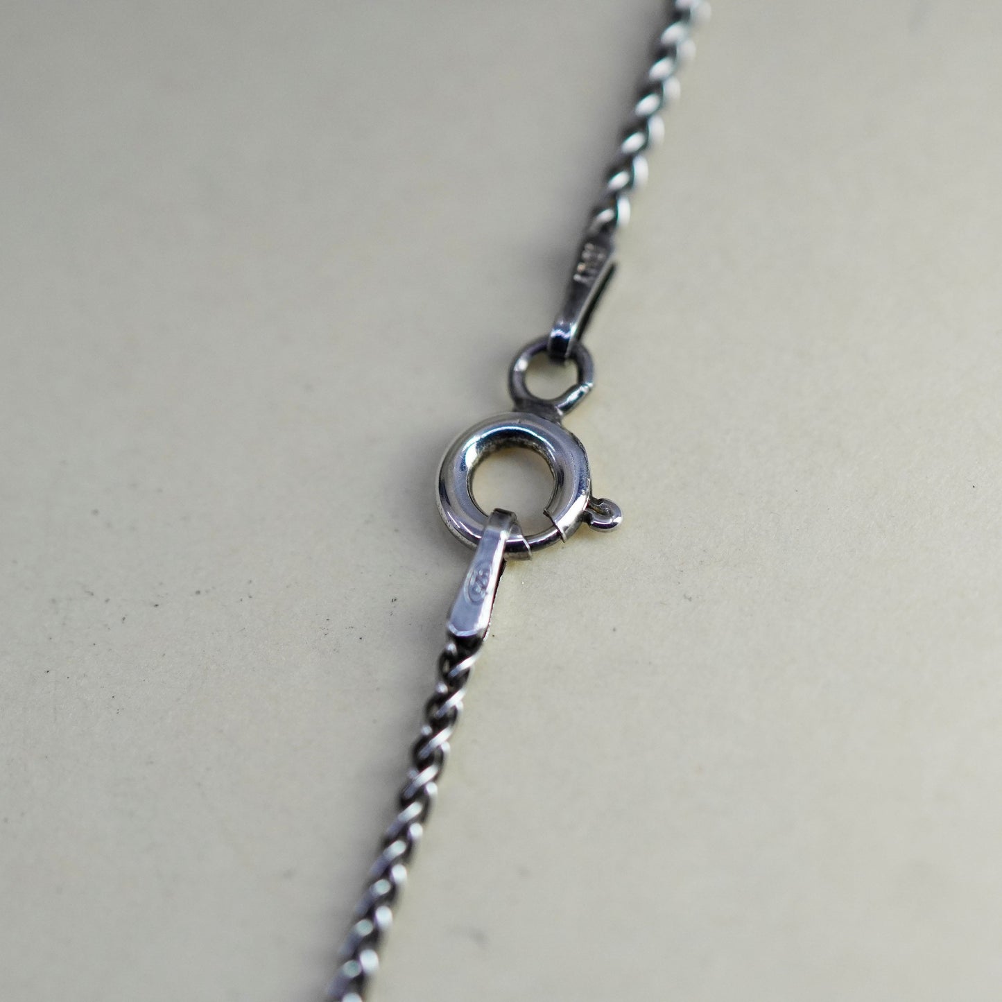 18”, 1.6mm, Vintage Italy sterling silver chain, 925 wheat necklace