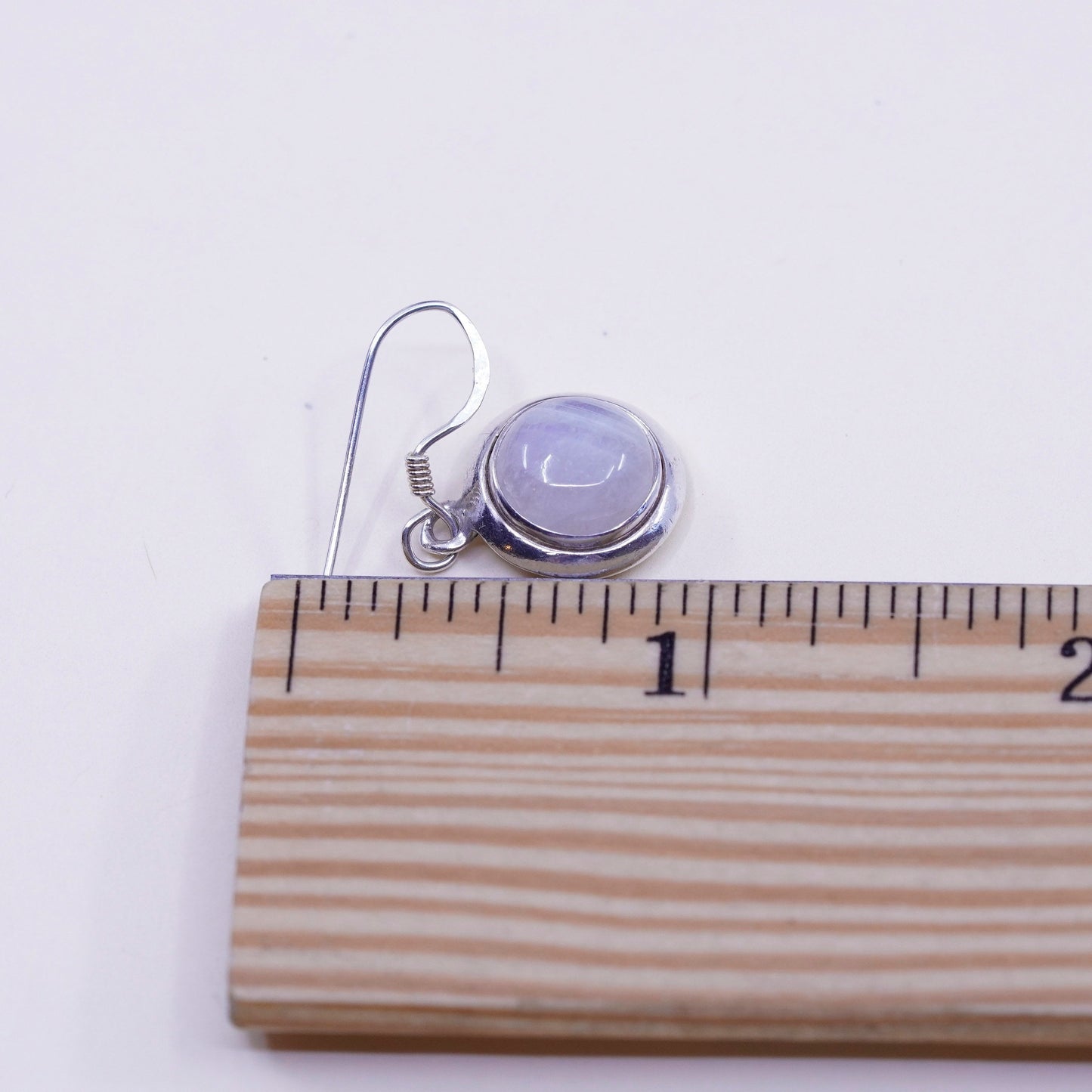 Vintage Sterling 925 silver handmade earrings with moonstone drops