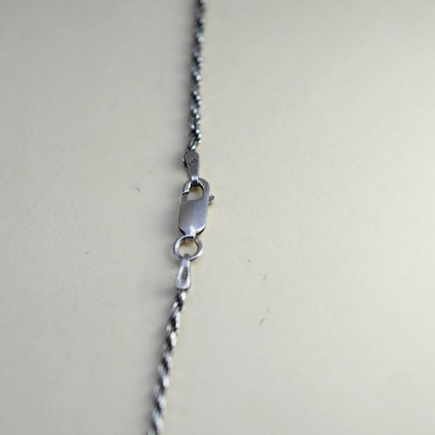 18”, 2mm, vintage Sterling silver necklace, 925 rope chain