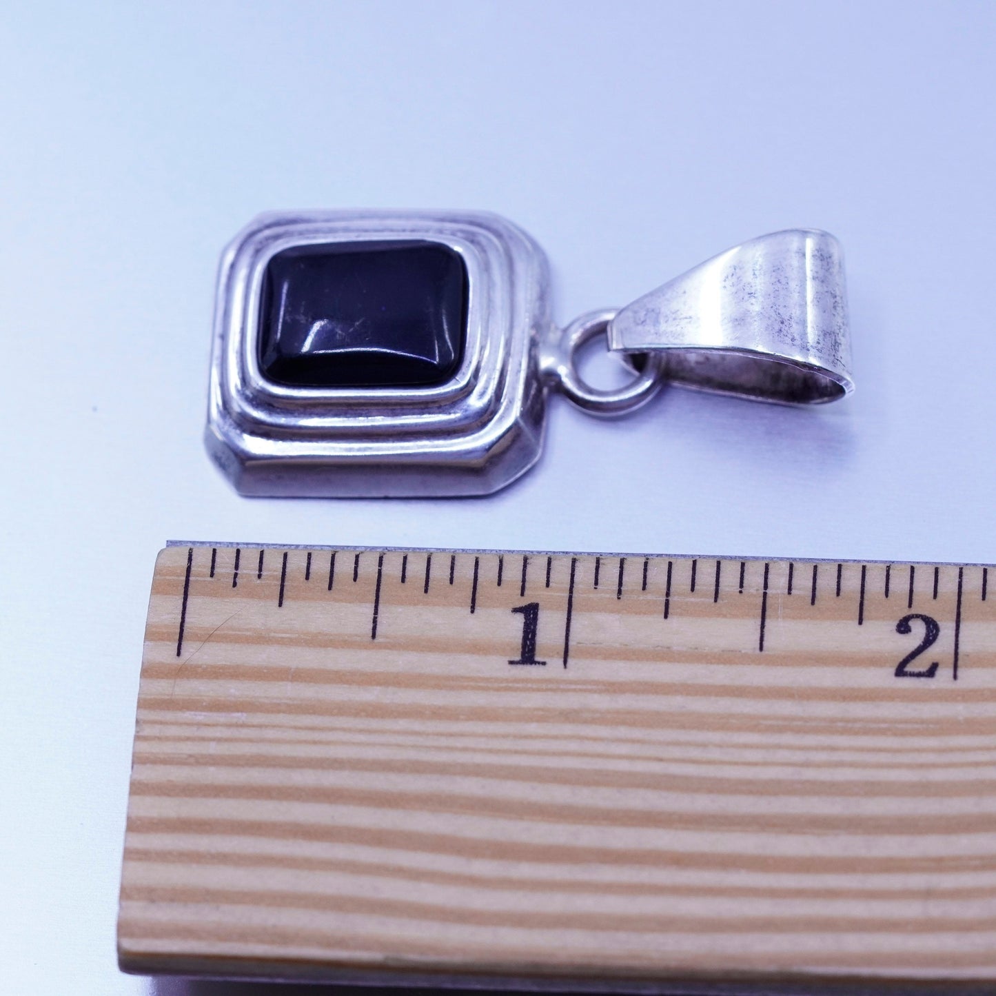 vtg silpada handmade sterling 925 silver pendant with rectangular black onyx
