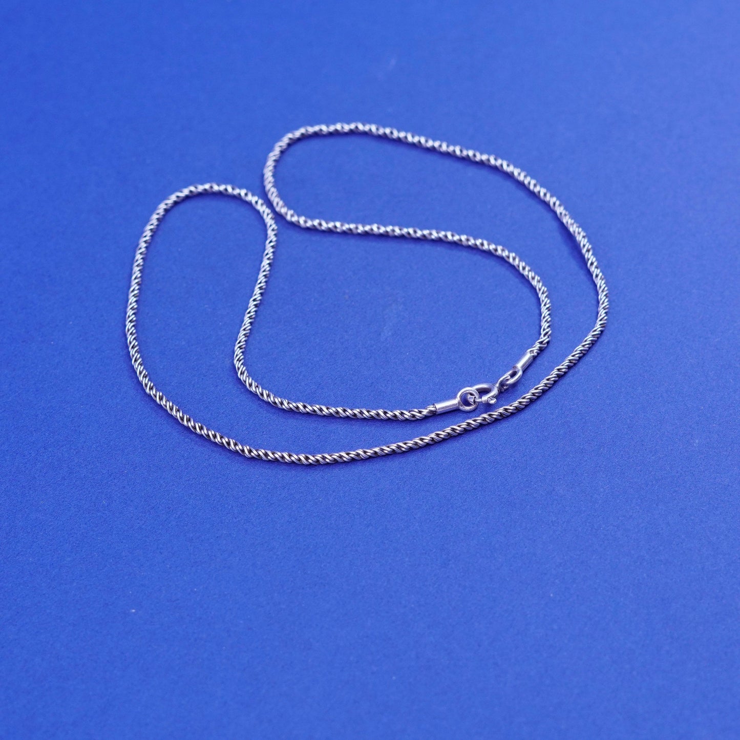 16”, 1mm, vintage Sterling silver handmade necklace, 925 snake chain