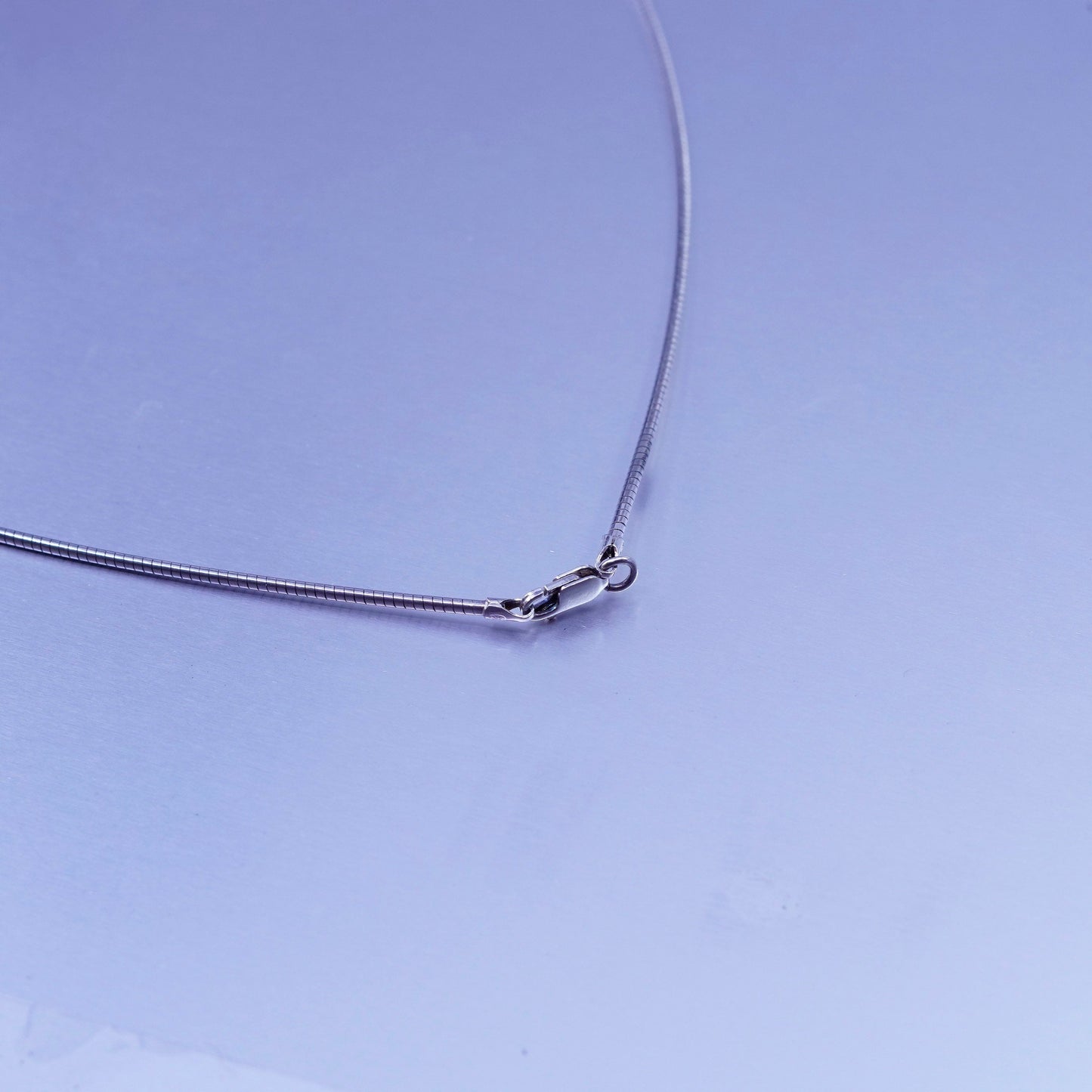 20” 1mm, vintage Sterling 925 silver textured snake chain necklace