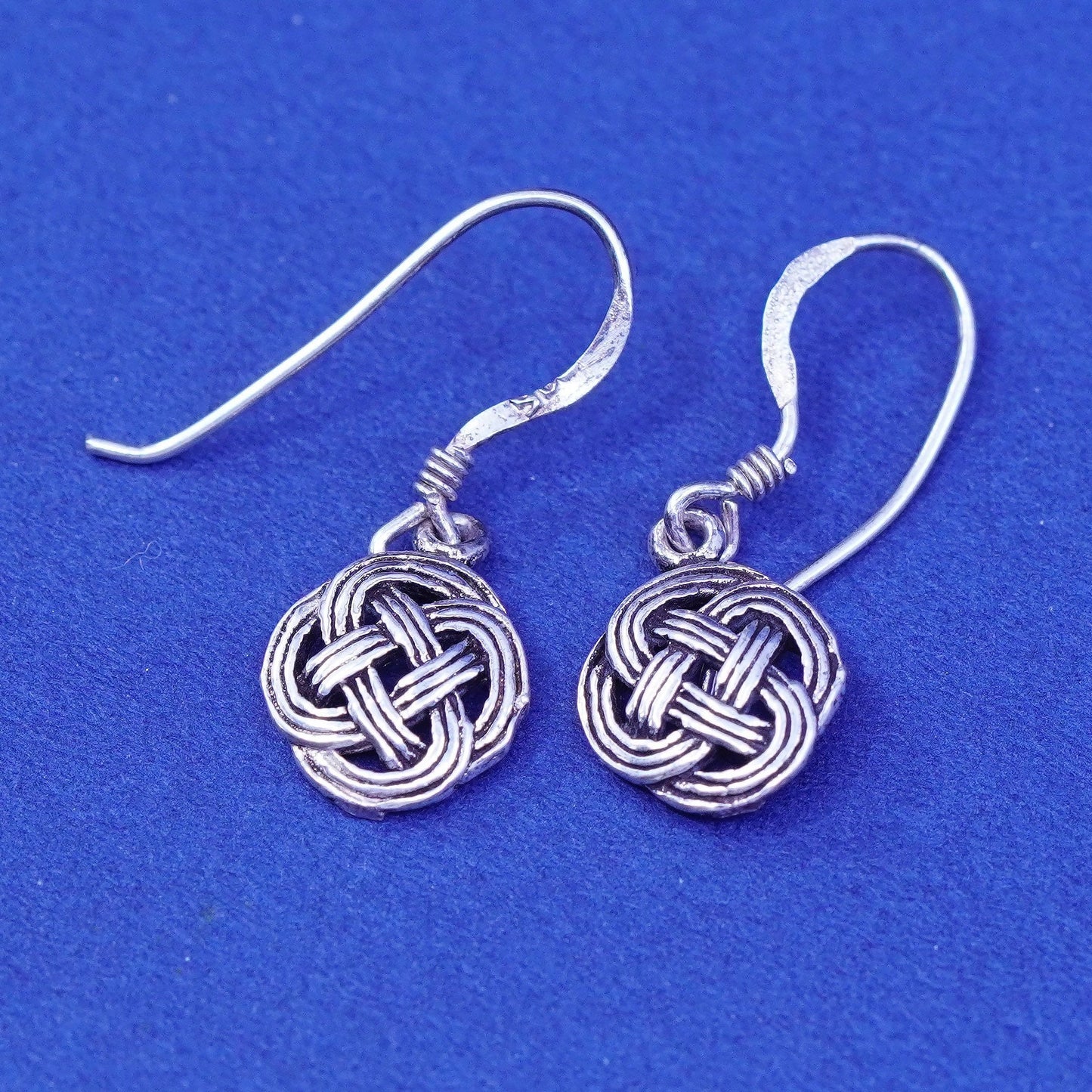 Vintage sterling silver handmade earrings, Irish 925 celtic knots