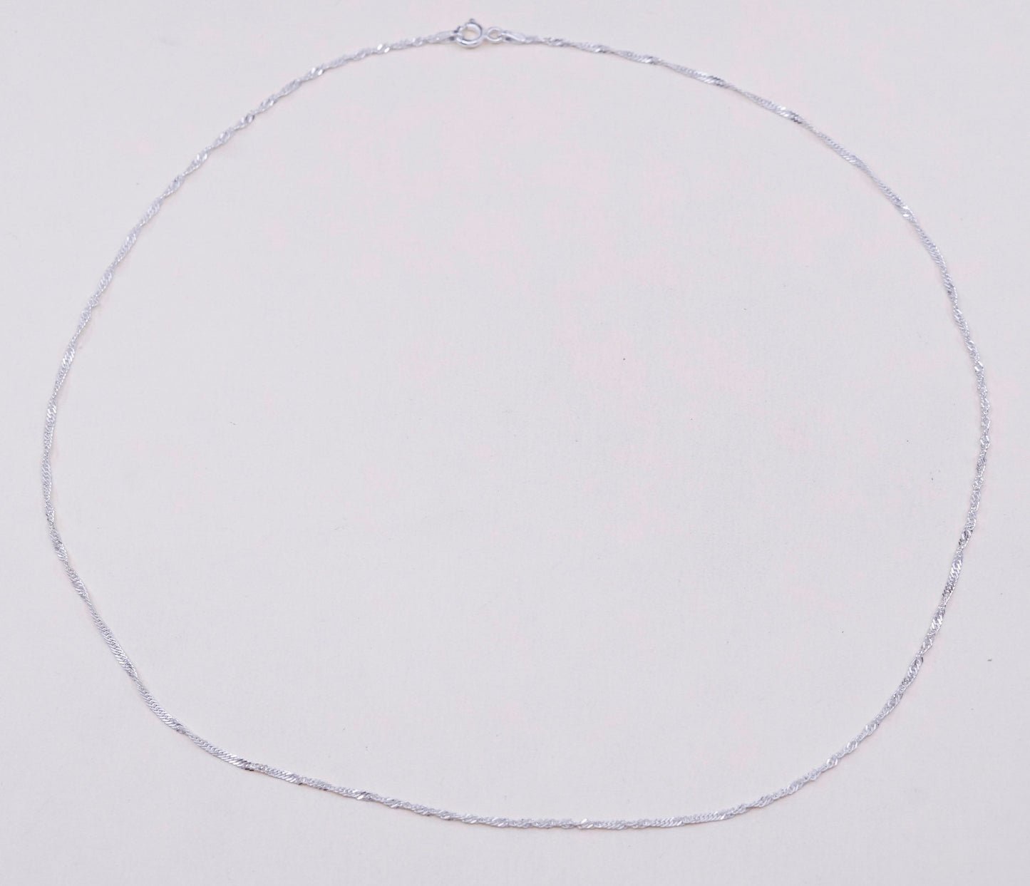 18”, 1.6mm, vtg sterling silver Italy 925 silver twisted curb chain, necklace