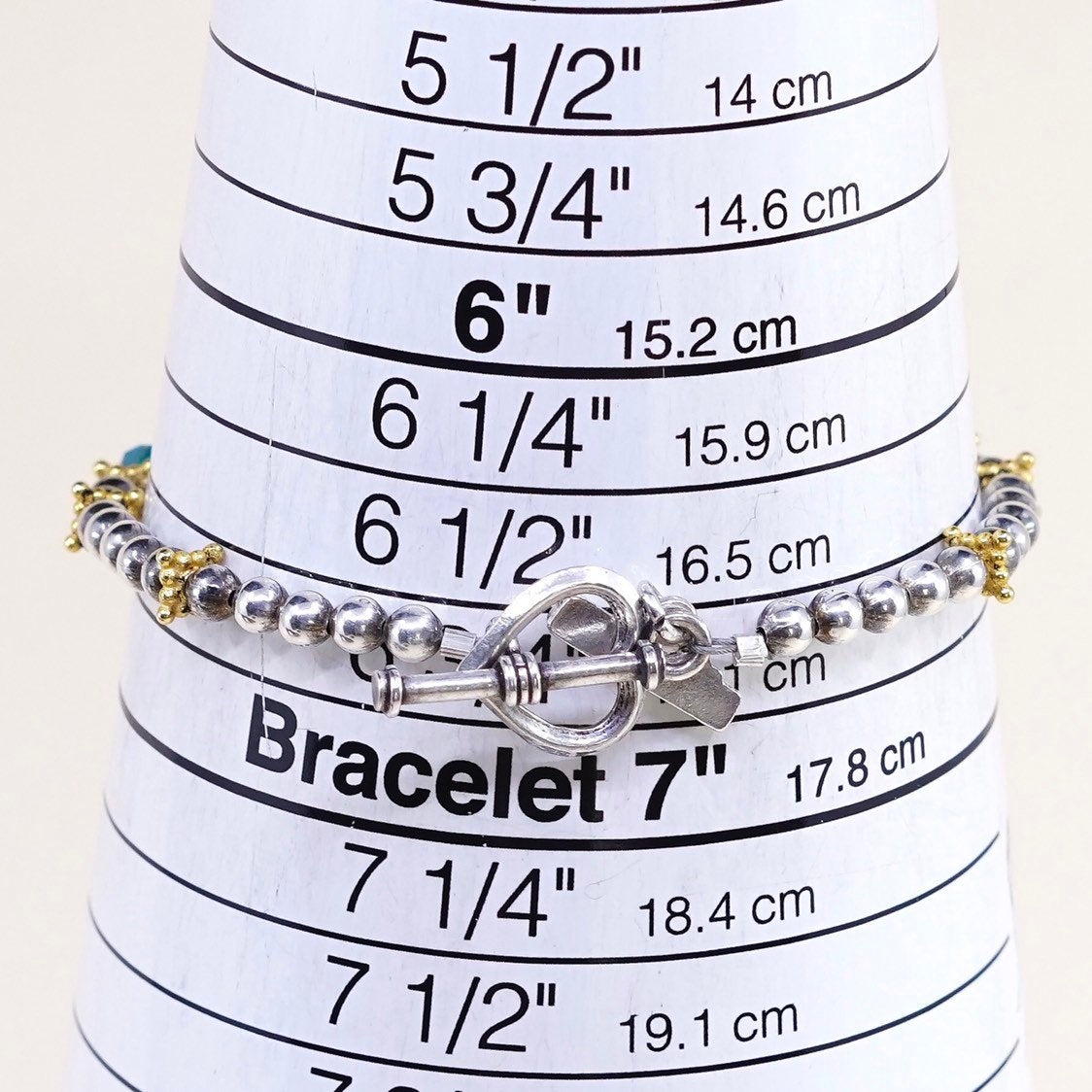 6.75", VTG BIRTHVERSE 2cor Sterling Silver bracelet has 925 alphabet n 12 9