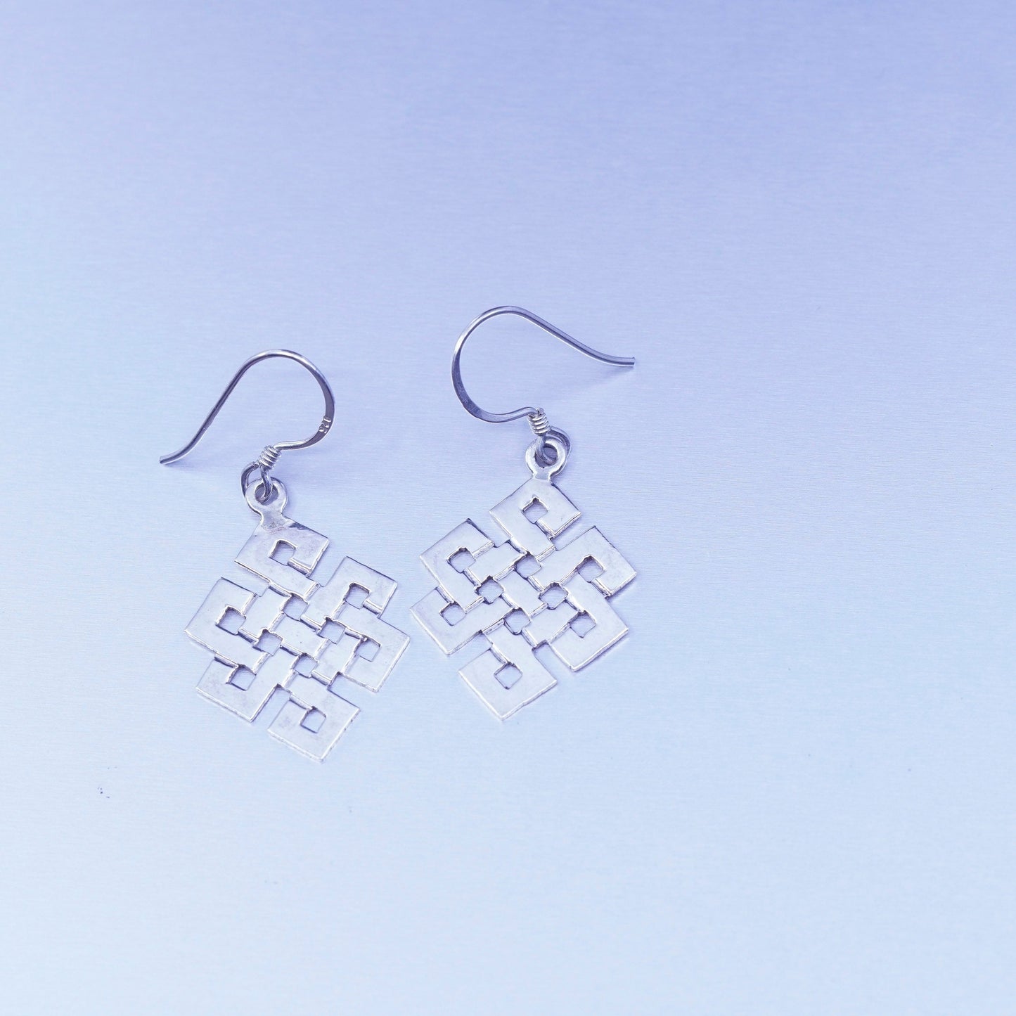 Vintage Irish Sterling 925 silver handmade filigree Celtic knot earrings