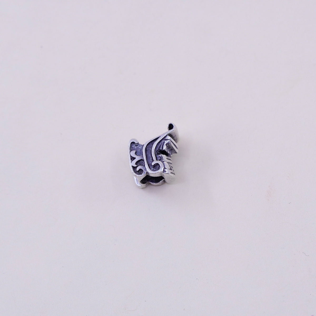 Vintage sterling silver handmade sled pendant, 925 charm