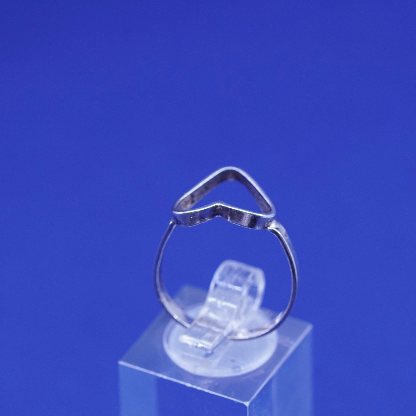 Size 8.25, vintage sterling silver handmade ring, 925 heart band