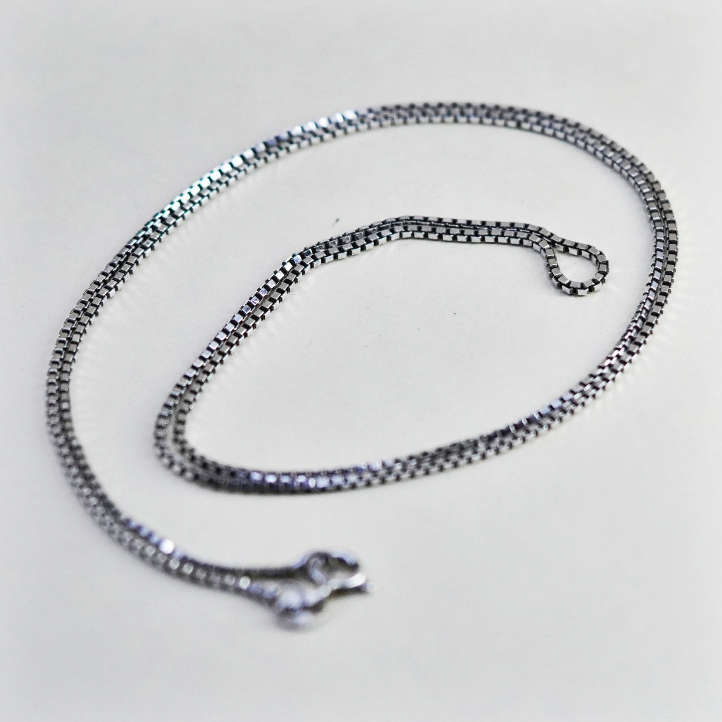 24”, 1.6mm, Vintage sterling silver Italy 925 box chain, necklace