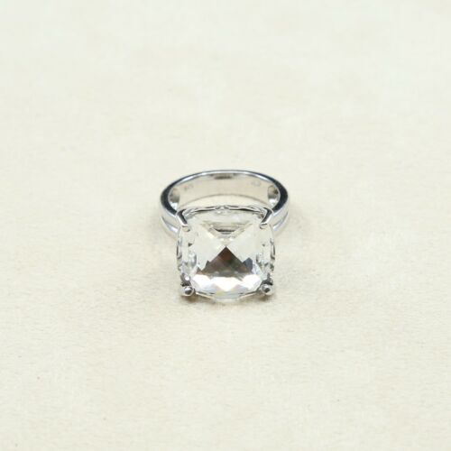 Sz 8.5, Sterling Silver Ring, 925 Silver cocktail statement Ring W/ Crystal