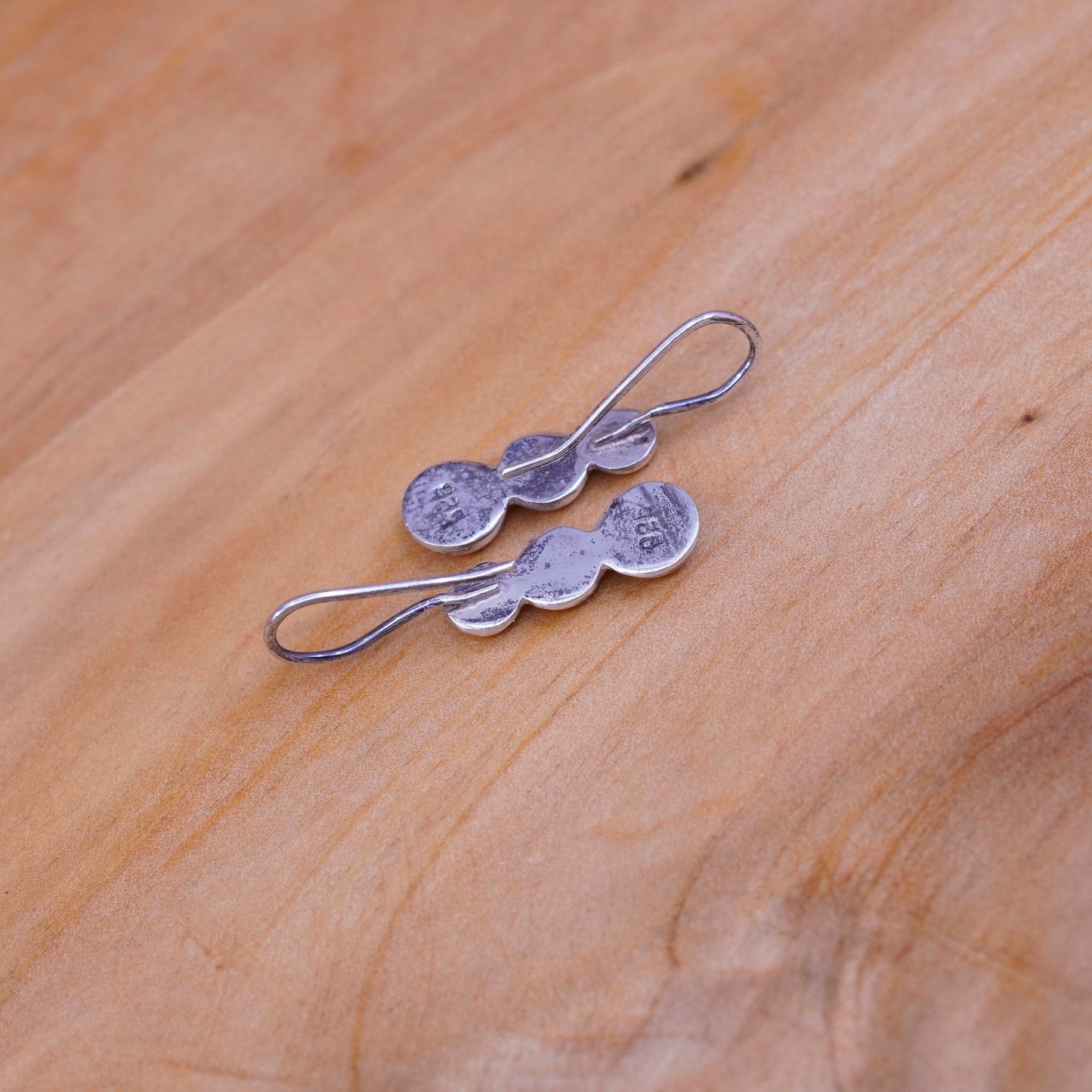 Vintage Sterling silver handmade earrings, 925 beads drops
