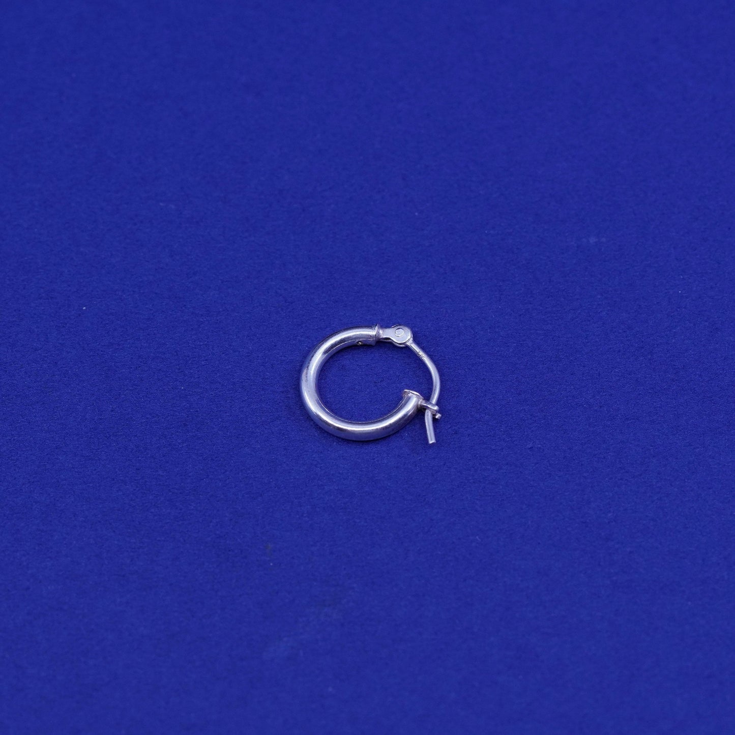 10mm, vintage Sterling silver handmade hoop earrings, 925 huggie
