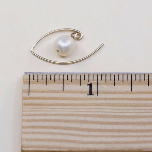 Vtg Gold STERLING SILVER earrings with Freshwater pearl dangles, Silver Tested