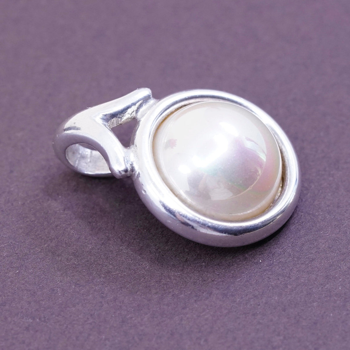 Vintage Barra Sterling 925 silver handmade pendant with pearl