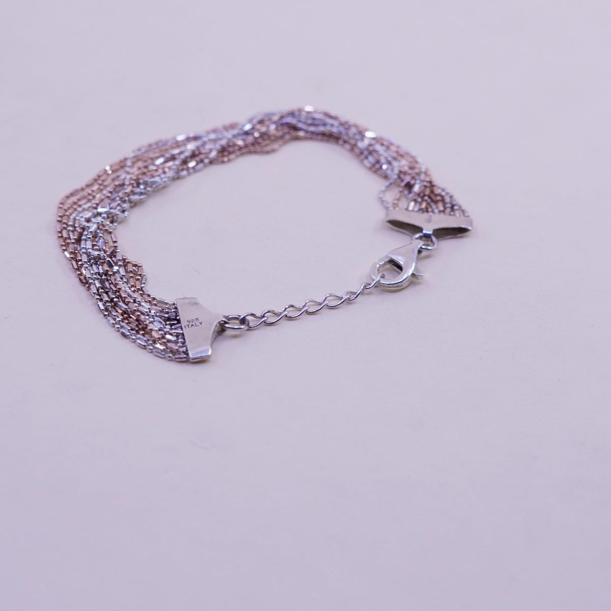 6.75+1”, Dyadema multi strands sterling silver bracelet, 925 bead multi strands