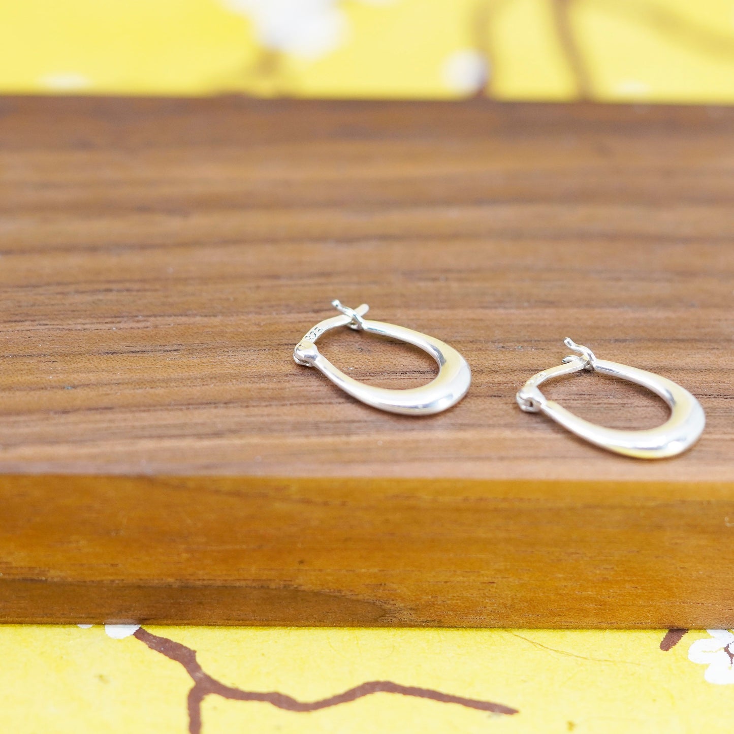 0.75”, vintage Sterling silver handmade earrings, 925 hoops