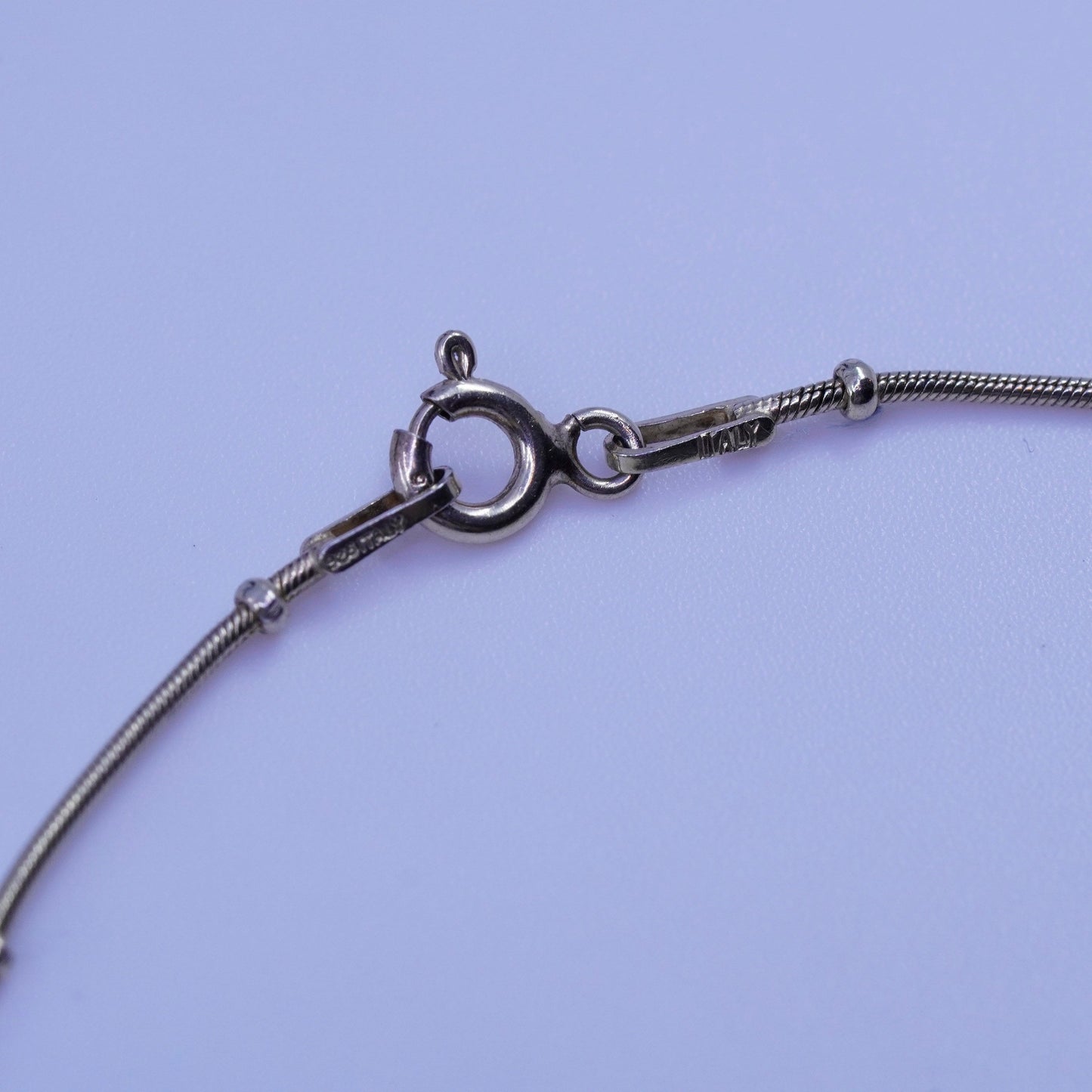 9”, vermeil gold over Sterling 925 silver bracelet, snake anklet with beads