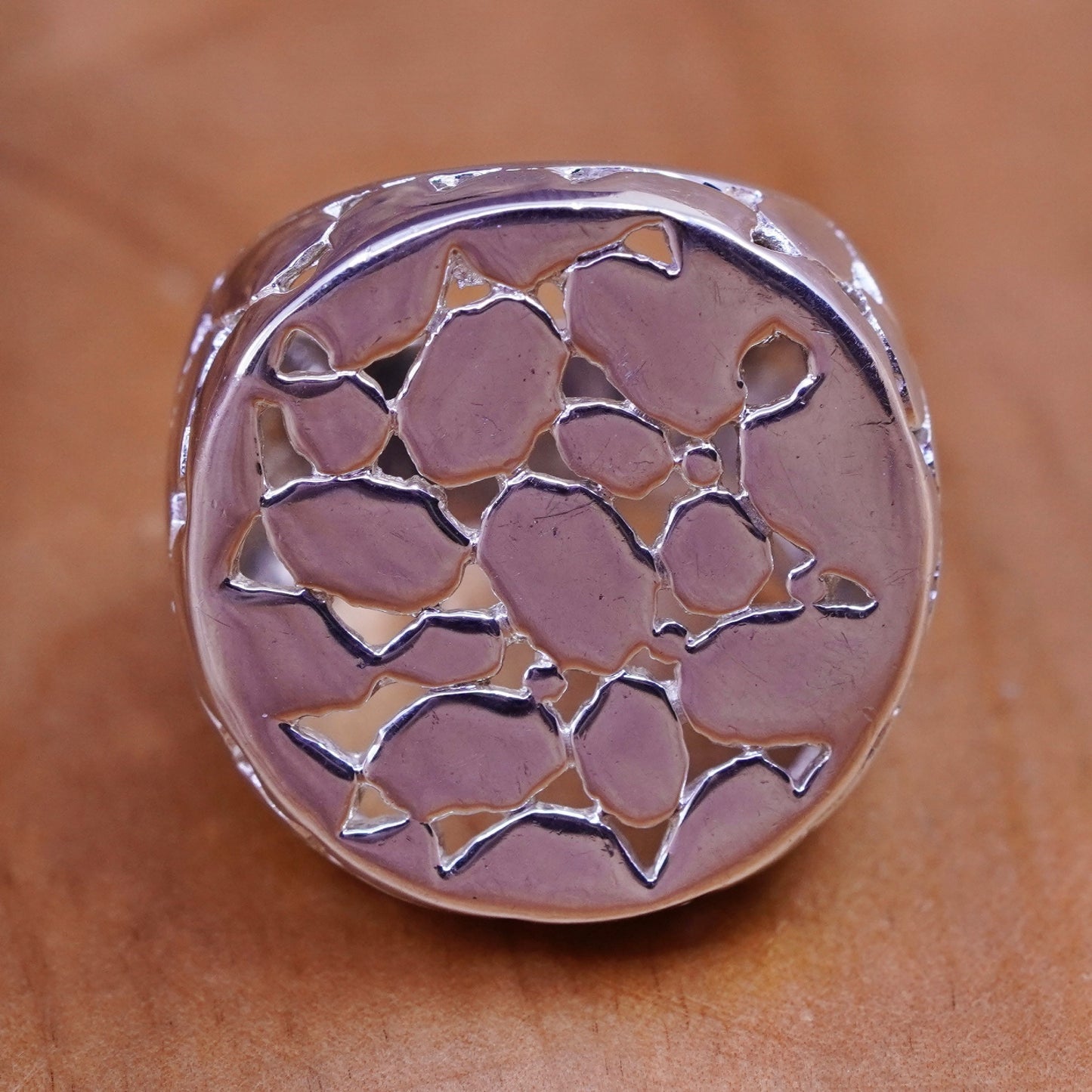 Size 6.25, Sterling silver handmade ring, southwestern, 925 filigree band