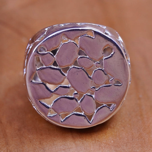 Size 6.25, Sterling silver handmade ring, southwestern, 925 filigree band