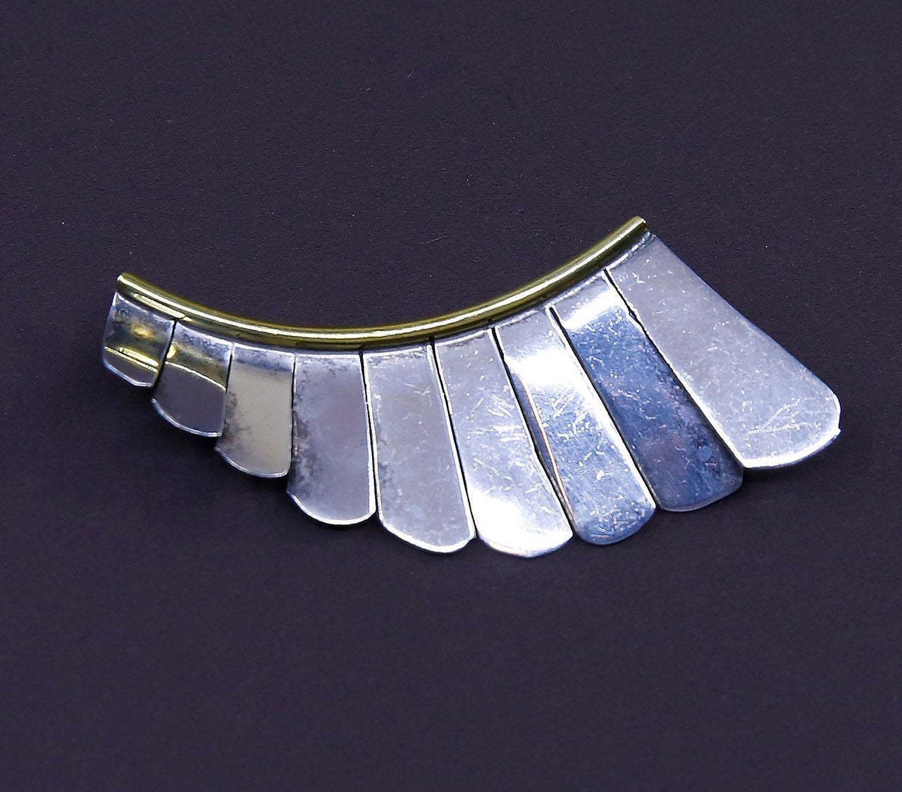 Vintage handmade two tone sterling 925 Indiana wings brooch