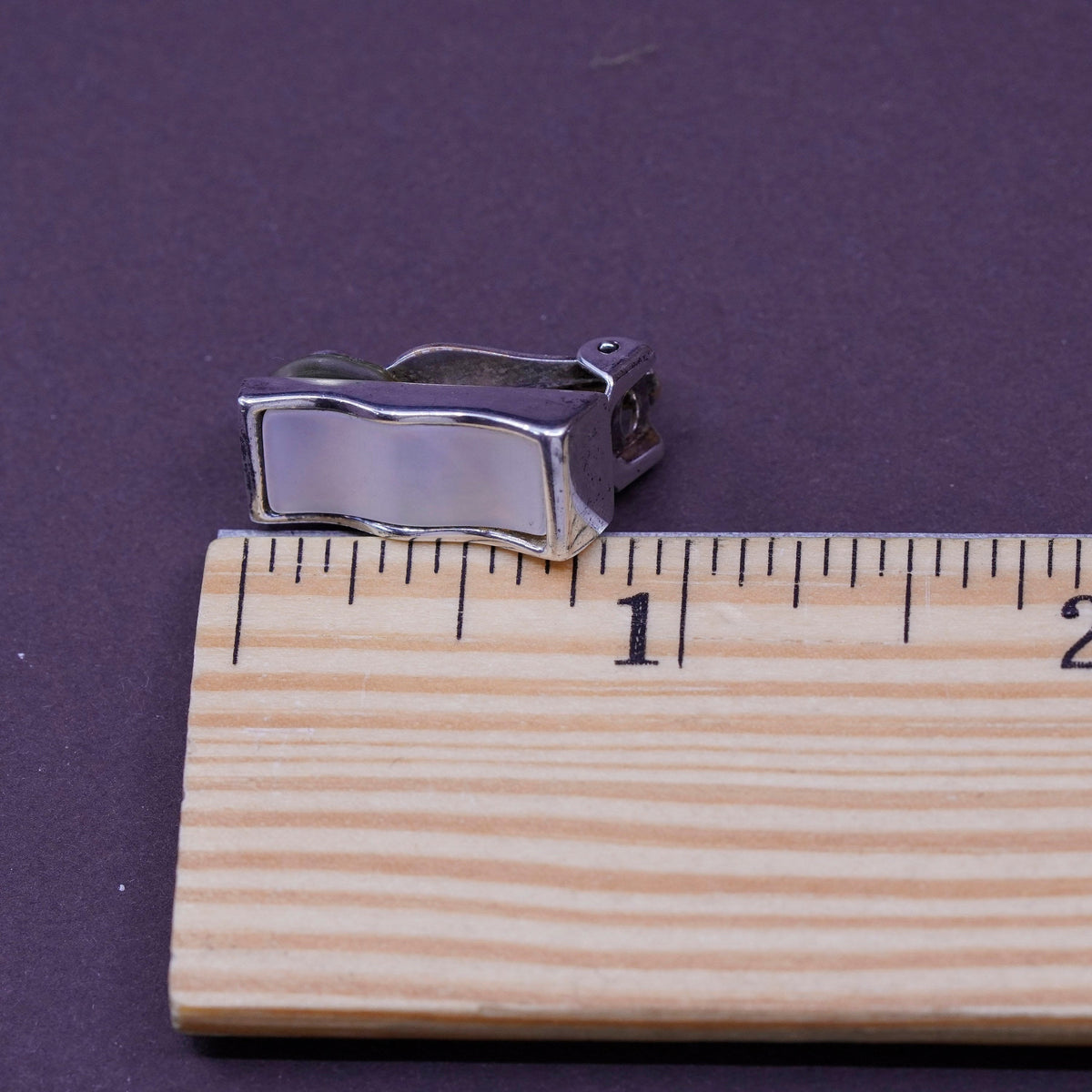 Vintage BAB Sterling 925 silver clip on earrings with mother of pearl