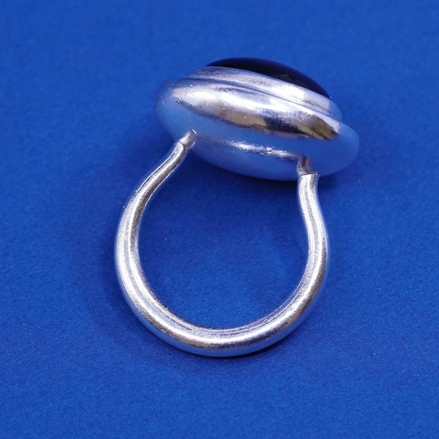 sz 7, vtg Sterling silver handmade ring, 925 w/ golden tiger eye