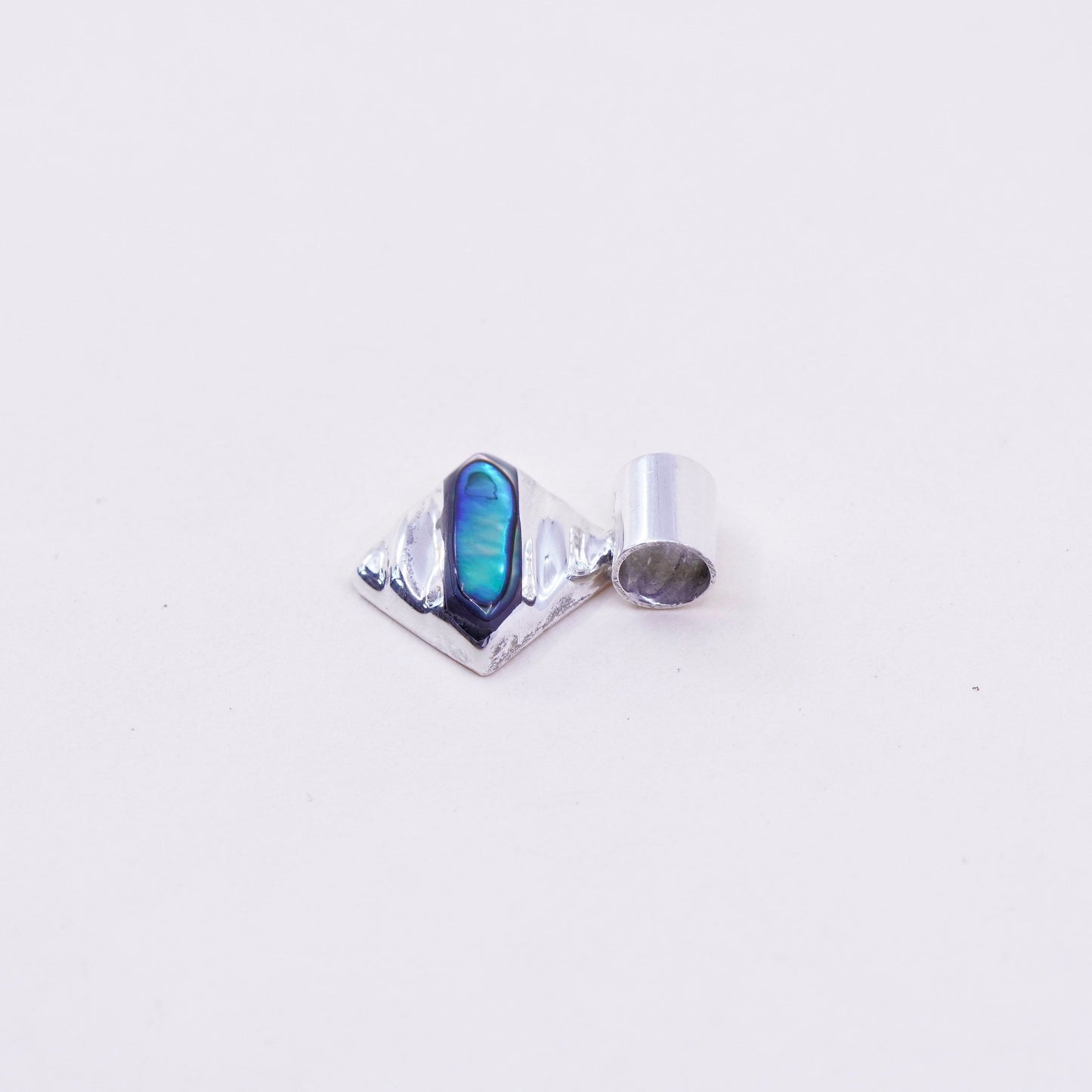 Vintage sterling silver handmade pendant, mexico 925 with abalone