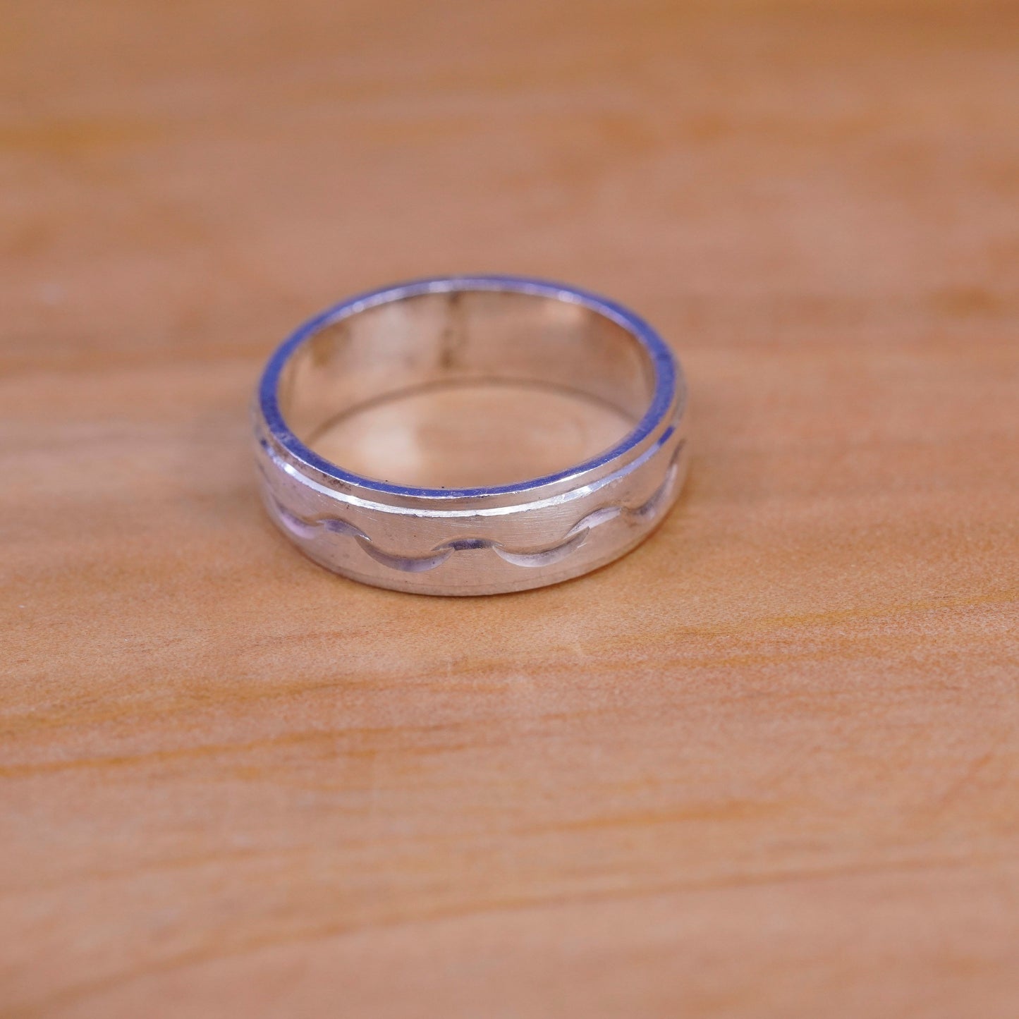 size 6, vintage Sterling silver handmade ring, 925 band