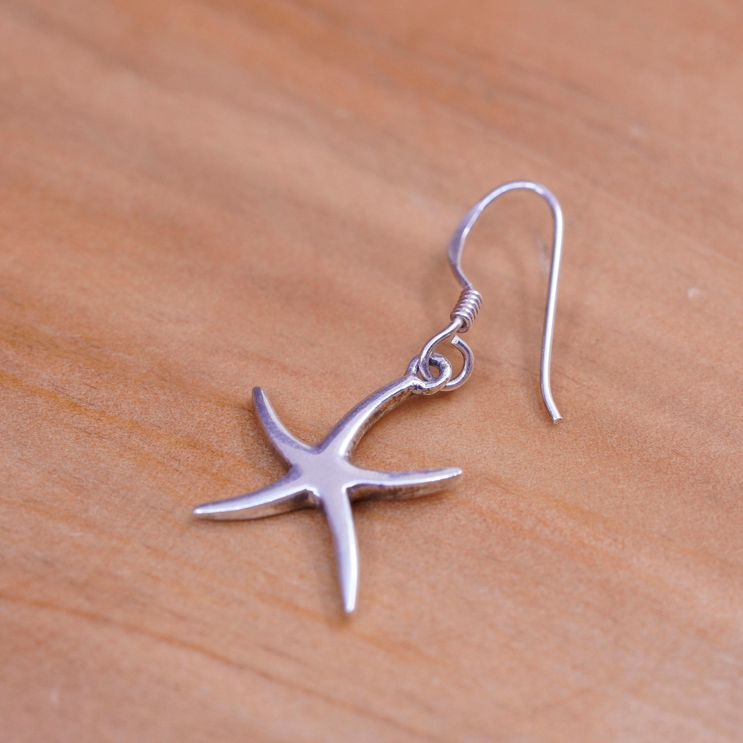 Vintage Sterling silver handmade earrings, 925 star starfish