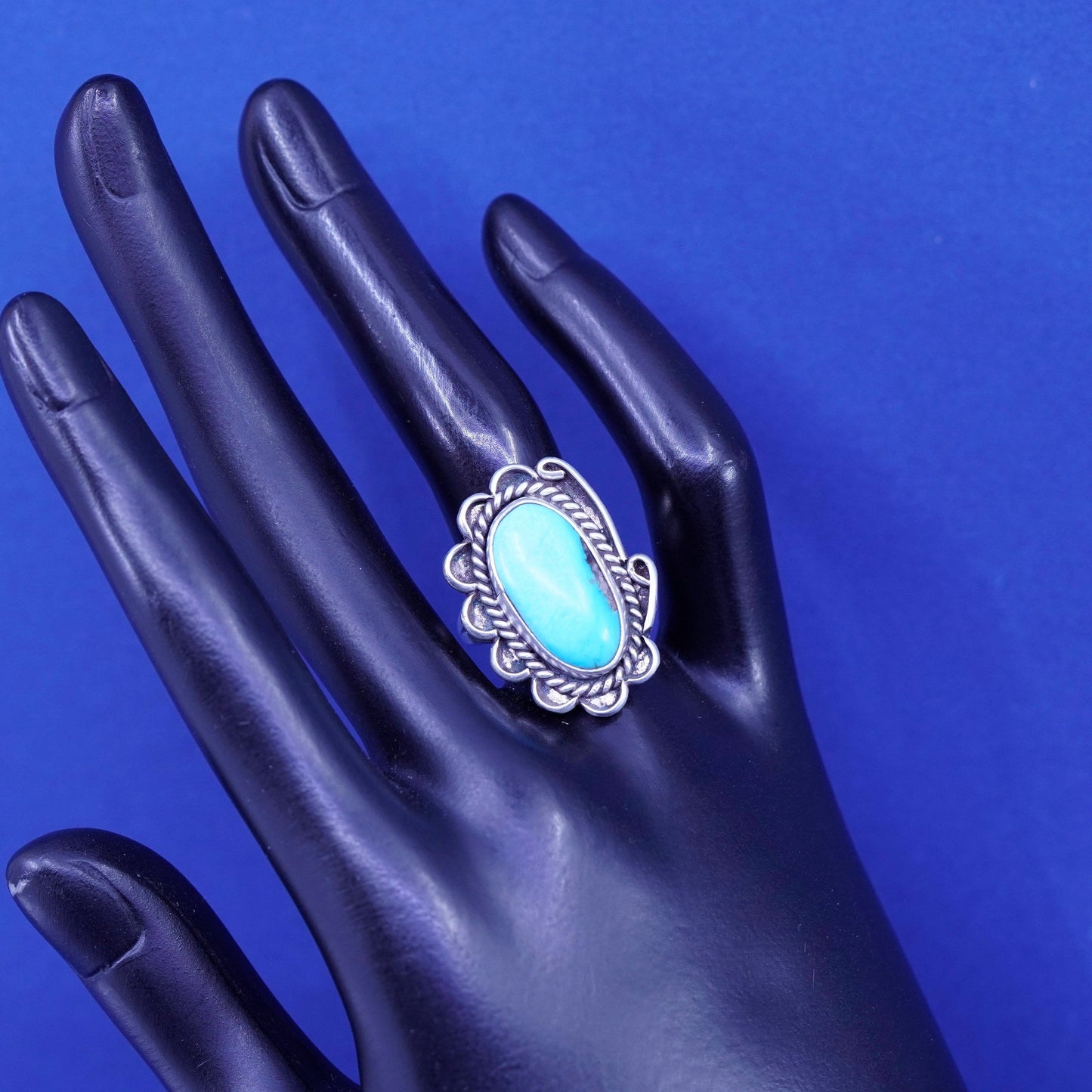 sz 6.25, Sterling 925 silver ring, Native American southwestern turquoise