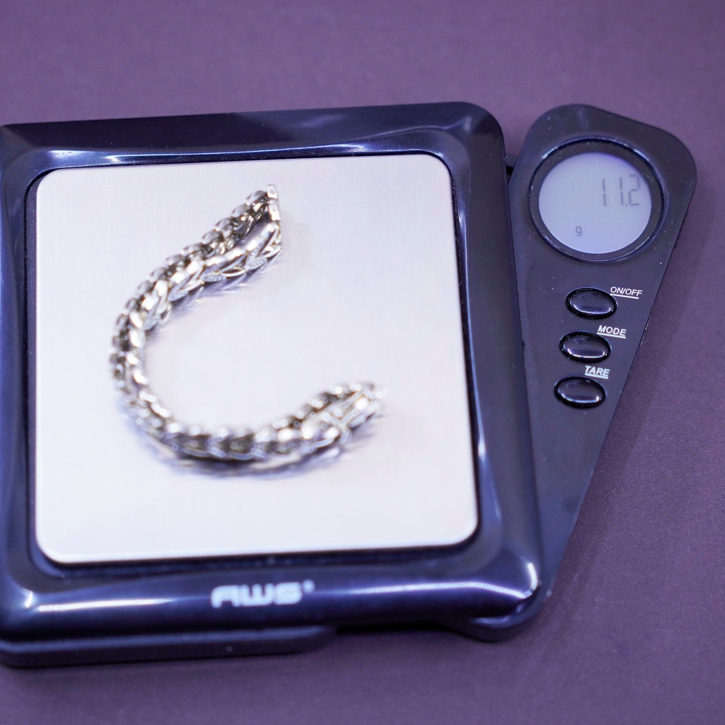 7”, vintage Vermeil gold over Sterling 925 silver bracelet, leafy chain