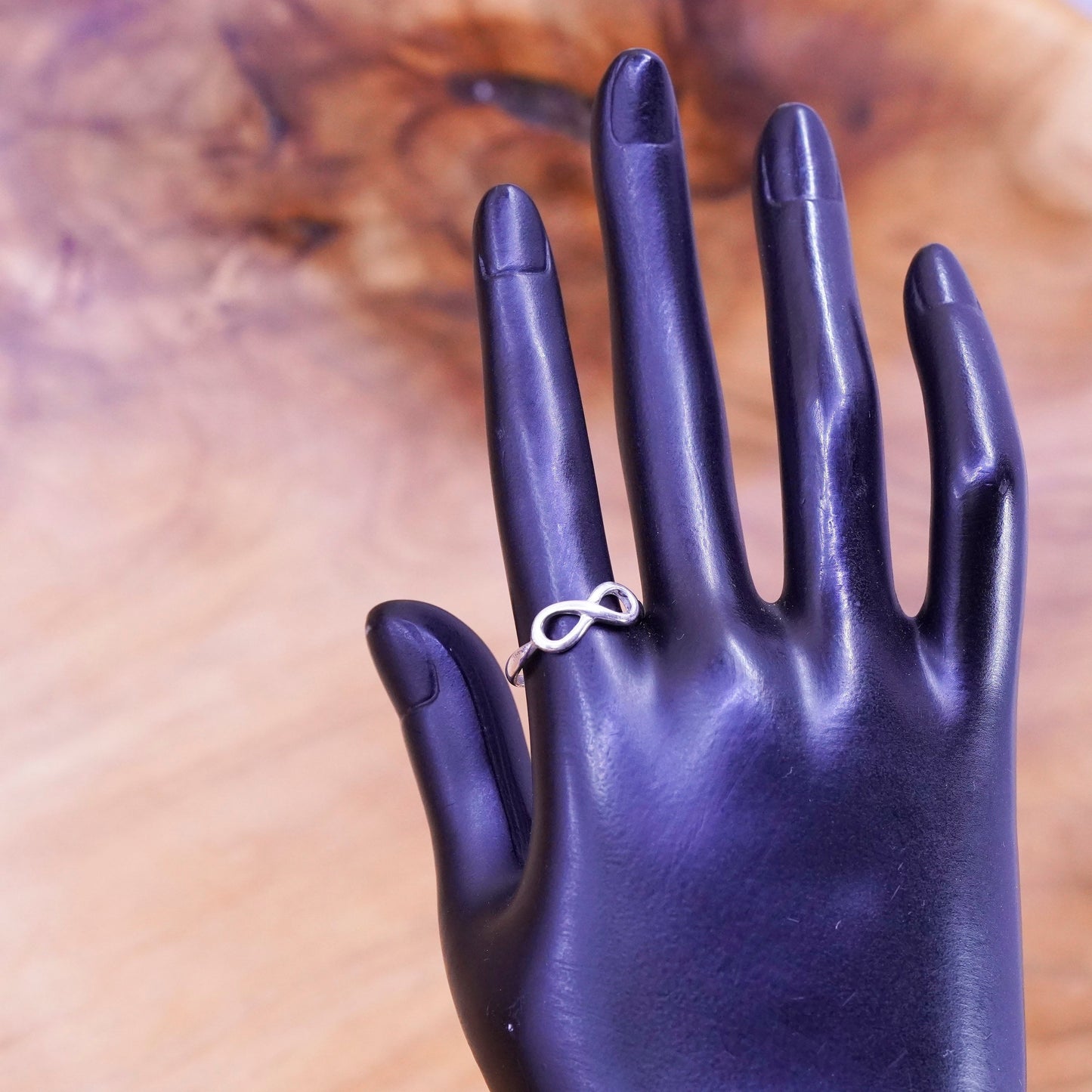 Size 7.25, vintage Sterling silver handmade ring, 925 infinity band