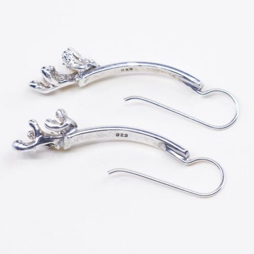 Vtg Modern Sterling Silver Handmade Earrings, Extra 925 Beads Dangles