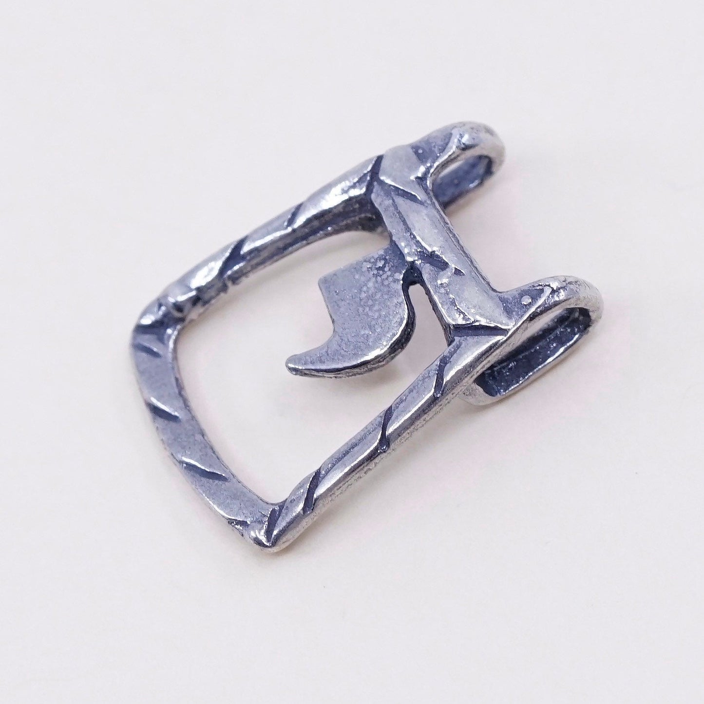 Vintage sterling silver handmade pendant, 925 apostrophe symbol, stamped 925