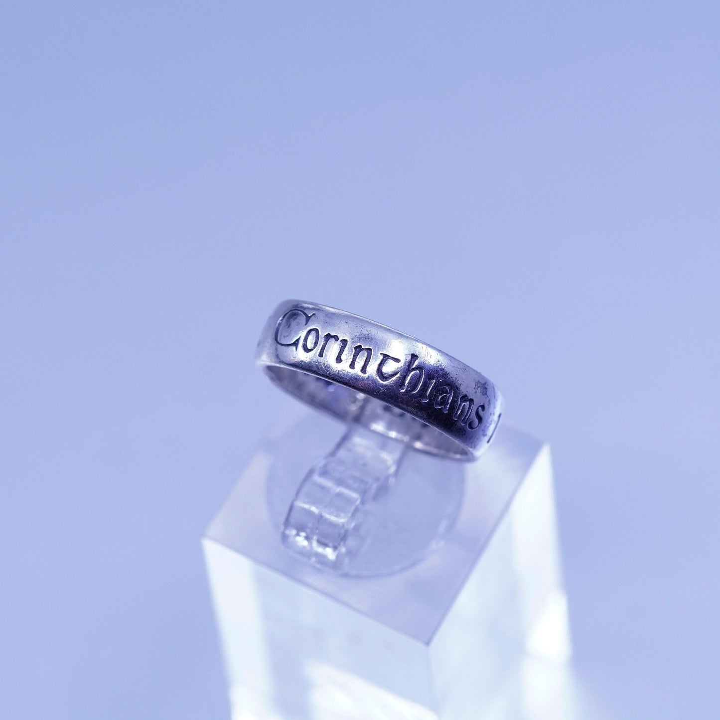 Size 5.5, DVB Sterling 925 silver ring, 13:4 love is kind love is patient band