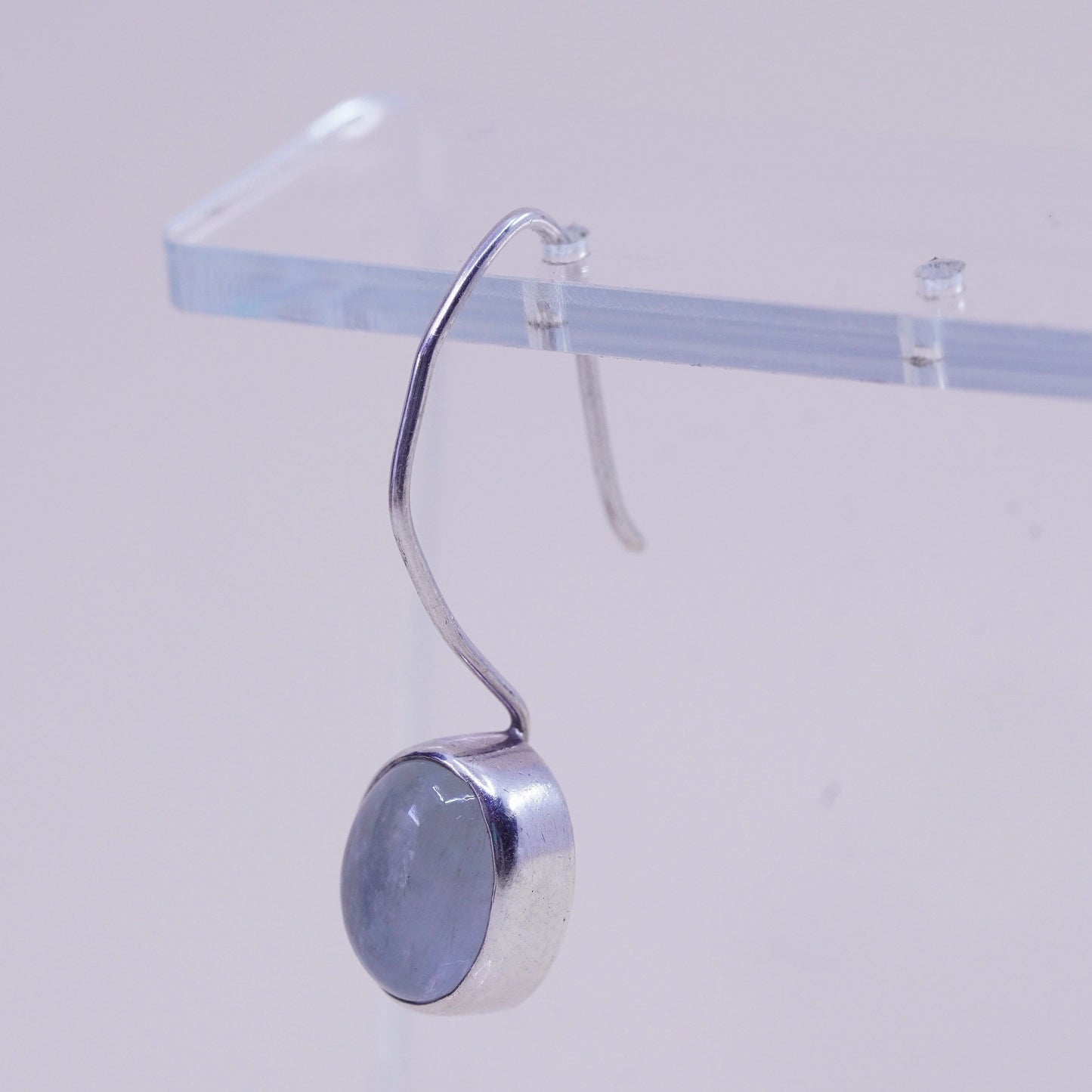 Vintage Sterling 925 silver handmade earrings with moonstone drops
