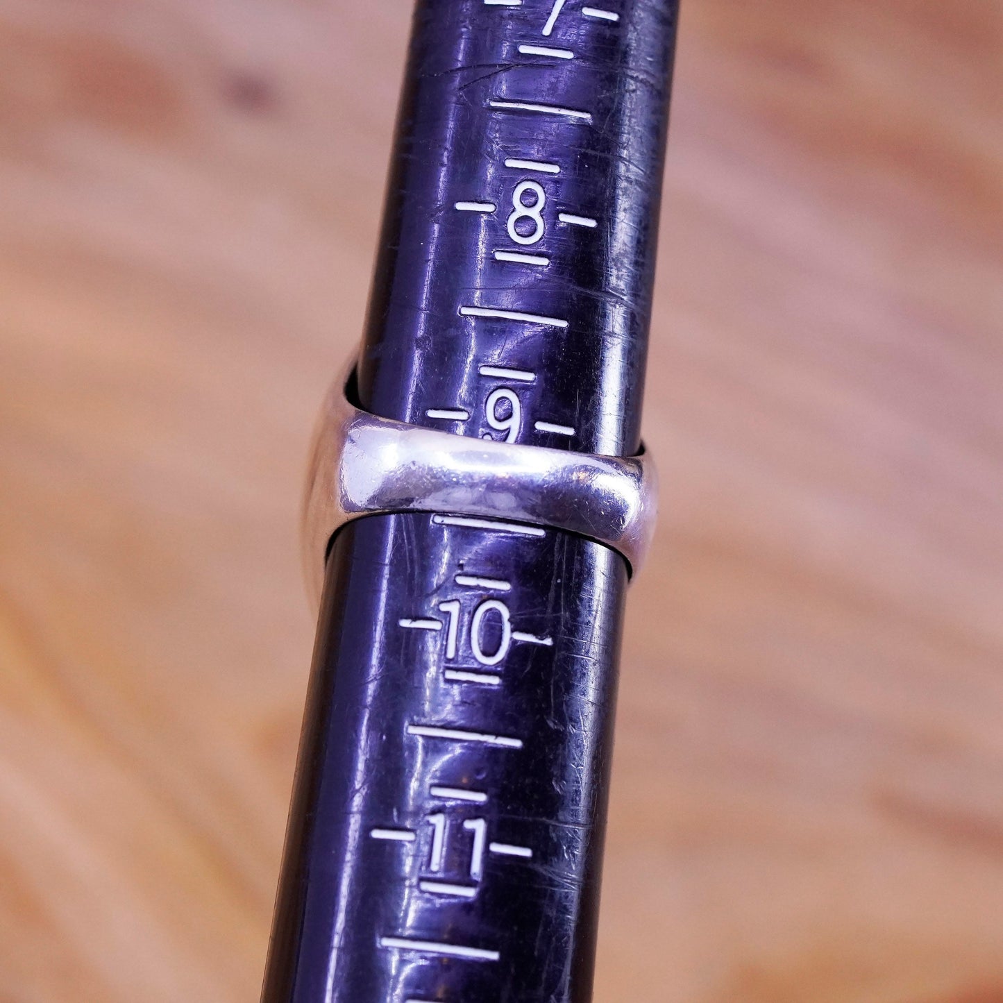 Size 9, vintage Sterling 925 silver handmade ring with marquise turquoise beads